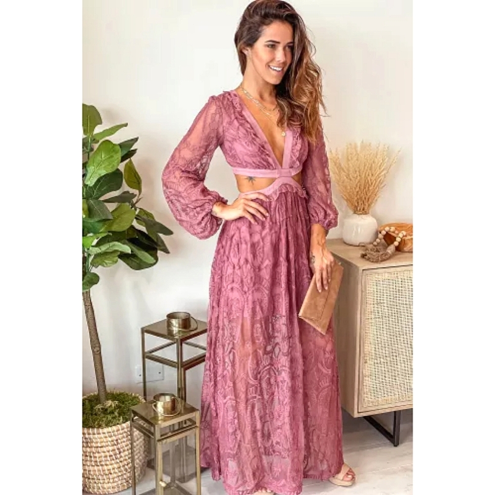LAST ONE! Plus Size TALULLUH Boho Lace Maxi Dress - Picture 3 of 7